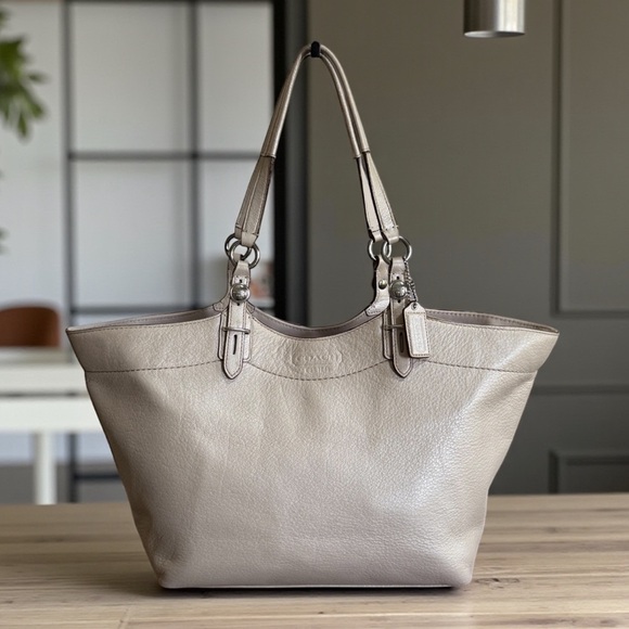 Coach Handbags - Authentic Coach Carly Leather Tote Bag in Shell!